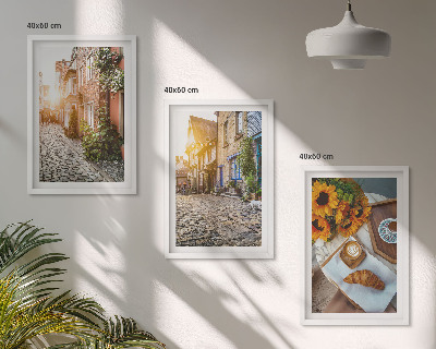 Set di quadri incorniciati strade caffè girasoli
