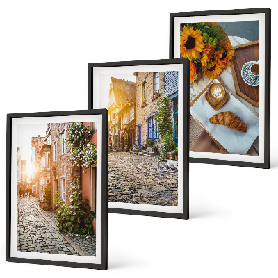 Set di quadri incorniciati strade caffè girasoli