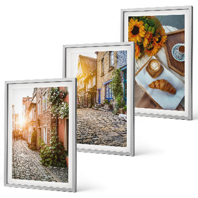 Set di quadri incorniciati strade caffè girasoli