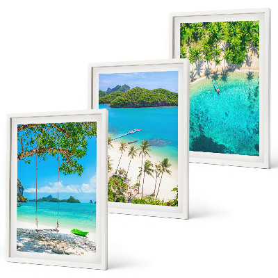 Composizione di quadri Spiagge, palme, acqua cristallina