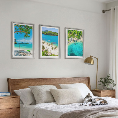 Composizione di quadri Spiagge, palme, acqua cristallina