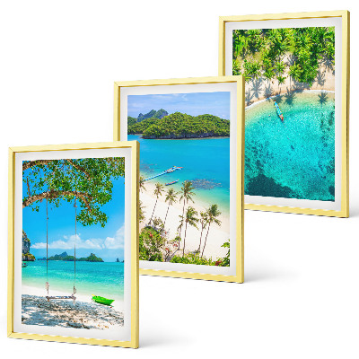 Composizione di quadri Spiagge, palme, acqua cristallina