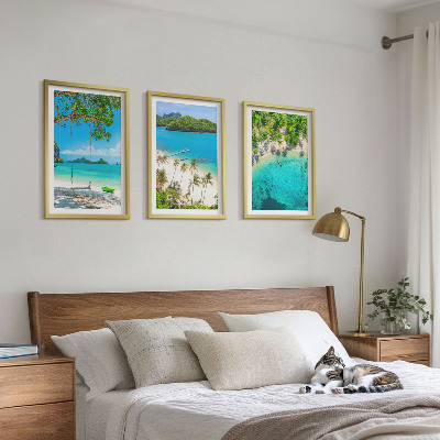 Composizione di quadri Spiagge, palme, acqua cristallina