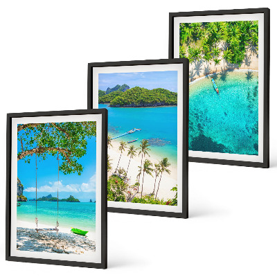 Composizione di quadri Spiagge, palme, acqua cristallina