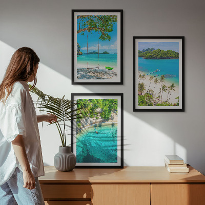 Composizione di quadri Spiagge, palme, acqua cristallina