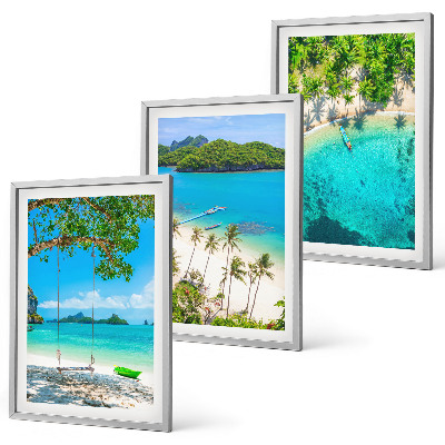 Composizione di quadri Spiagge, palme, acqua cristallina