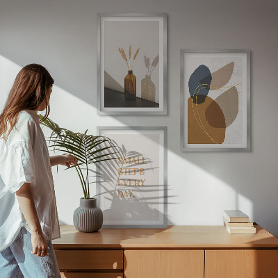 Set di 3 quadri Insieme di forme astratte