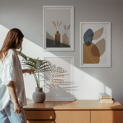 Set di 3 quadri Insieme di forme astratte