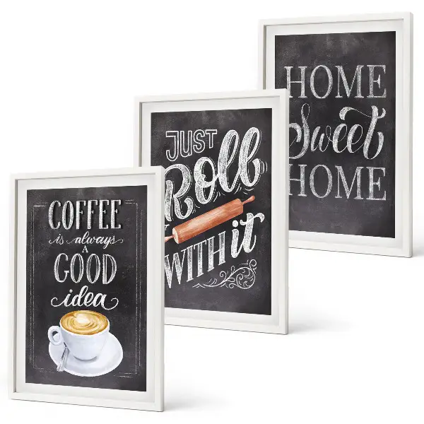 Set di quadri incorniciati caffettiera a rullo con tema calore domestico