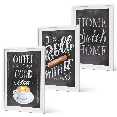 Set di quadri incorniciati caffettiera a rullo con tema calore domestico
