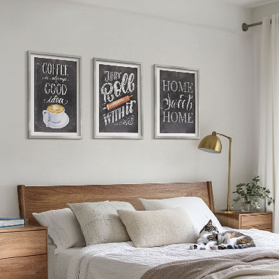 Set di quadri incorniciati Caffettiera a rullo, calore domestico