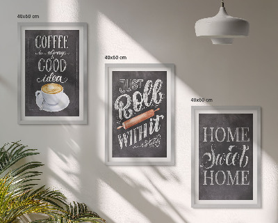 Set di quadri incorniciati Caffettiera a rullo, calore domestico