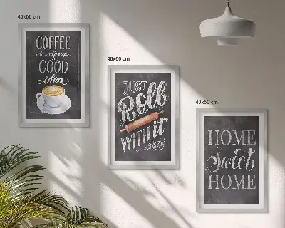 Set di quadri incorniciati caffettiera a rullo con tema calore domestico