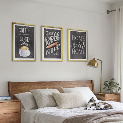 Set di quadri incorniciati Caffettiera a rullo, calore domestico