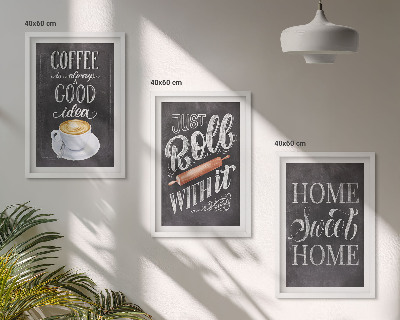 Set di quadri incorniciati Caffettiera a rullo, calore domestico