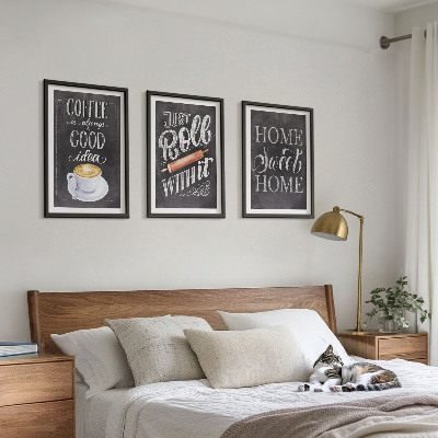 Set di quadri incorniciati Caffettiera a rullo, calore domestico