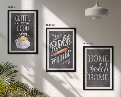 Set di quadri incorniciati Caffettiera a rullo, calore domestico