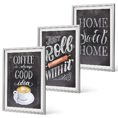 Set di quadri incorniciati Caffettiera a rullo, calore domestico
