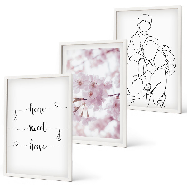 Composizione di quadri Fiori famiglia minimalista