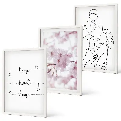 Composizione di quadri fiori in stile minimalista