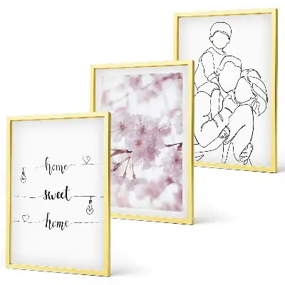 Composizione di quadri fiori in stile minimalista