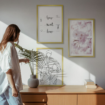 Composizione di quadri Fiori famiglia minimalista