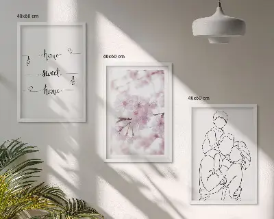 Composizione di quadri fiori in stile minimalista