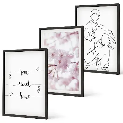 Composizione di quadri fiori in stile minimalista