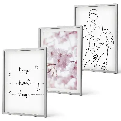 Composizione di quadri fiori in stile minimalista