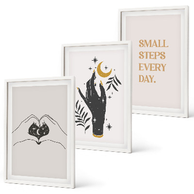 Set di 3 quadri Illustrazioni minimaliste in stile boho
