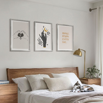 Set di 3 quadri Illustrazioni minimaliste in stile boho