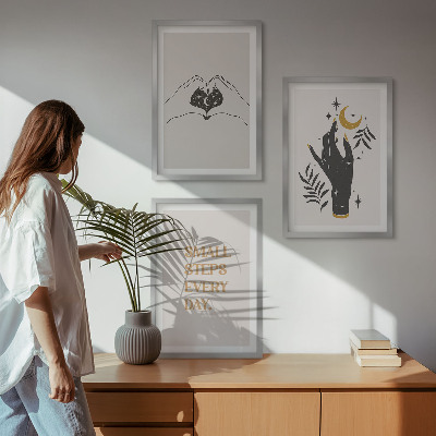 Set di 3 quadri Illustrazioni minimaliste in stile boho
