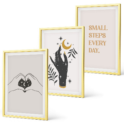 Set di 3 quadri Illustrazioni minimaliste in stile boho