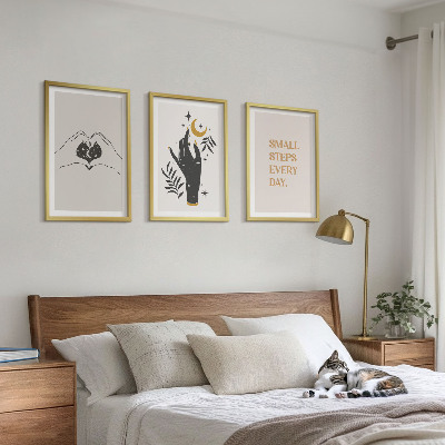 Set di 3 quadri Illustrazioni minimaliste in stile boho