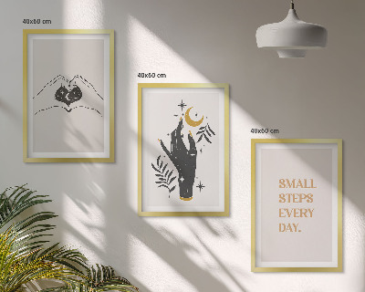 Set di 3 quadri Illustrazioni minimaliste in stile boho