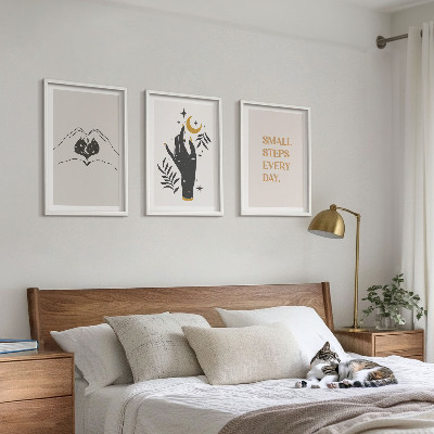 Set di 3 quadri Illustrazioni minimaliste in stile boho