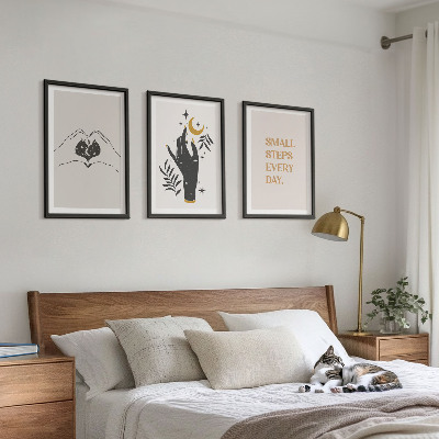 Set di 3 quadri Illustrazioni minimaliste in stile boho
