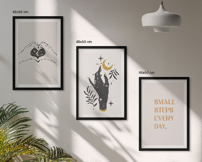 Set di 3 quadri Illustrazioni minimaliste in stile boho