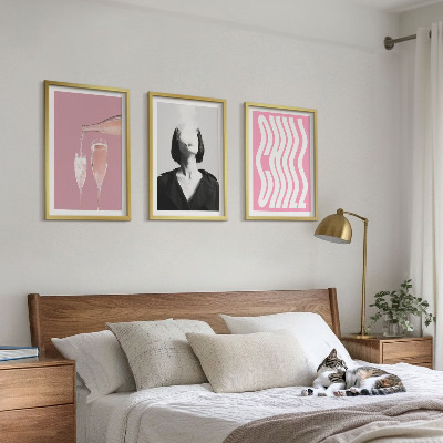 Composizione di quadri Elegante ritratto con champagne e relax