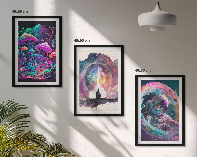 Set di 3 quadri Illustrazioni fantasy colorate