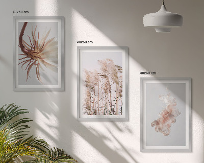 Set di quadri incorniciati Sfondo chiaro con fiori d'erba