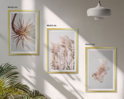 Set di quadri incorniciati Sfondo chiaro con fiori d'erba