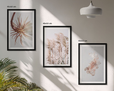 Set di quadri incorniciati Sfondo chiaro con fiori d'erba