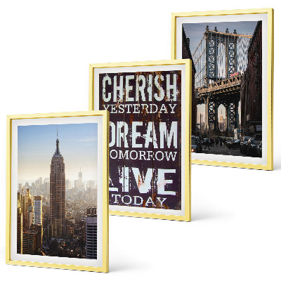 Set di 3 quadri citazione sui paesaggi di New York