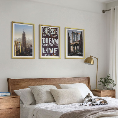 Set di 3 quadri citazione sui paesaggi di New York