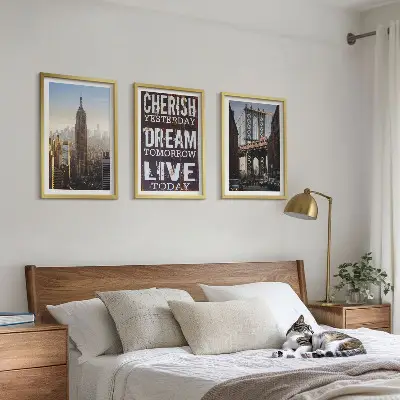 Set di 3 quadri con citazione sui paesaggi di New York