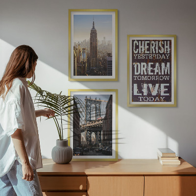 Set di 3 quadri citazione sui paesaggi di New York