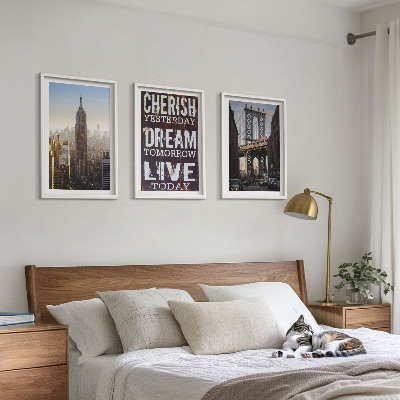 Set di 3 quadri citazione sui paesaggi di New York