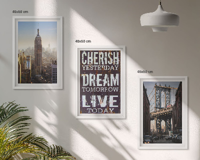 Set di 3 quadri citazione sui paesaggi di New York