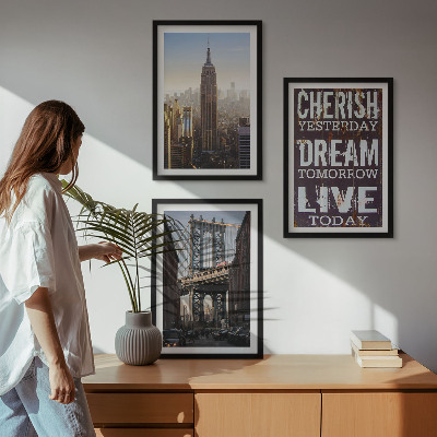Set di 3 quadri citazione sui paesaggi di New York